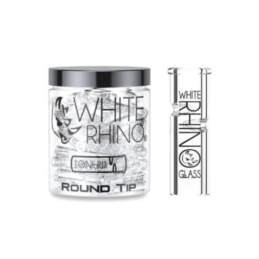 White Rhino Glass Round Tips 100ct - WRG3001
