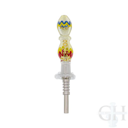 Glass Straw with 14mm Titanium Tips Rock Glass - GB19