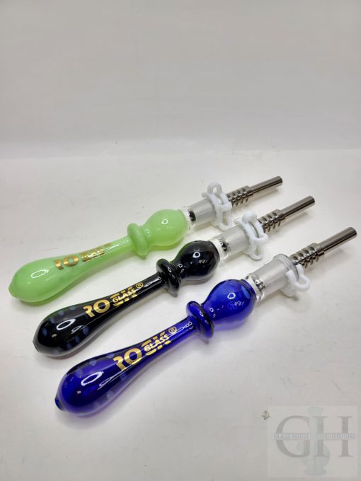 Glass Straw with 14mm Titanium Tips - Rock Glass - GB21