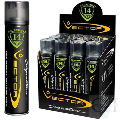 Vector 14X Premium Refined Butane Gas 320ml 12ct