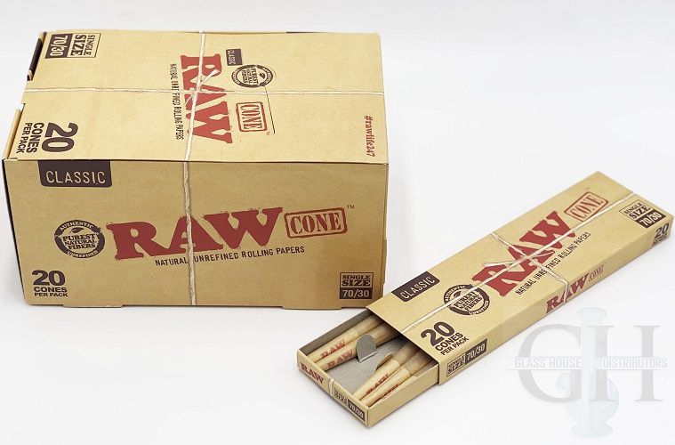 Raw 70/30 Classic Cones 20ct Per Pack- RAW27 – Glass House Distro.