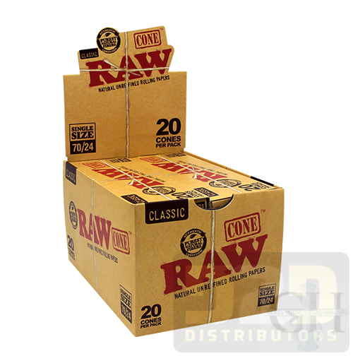 Raw 70/24 Classic Cones 20ct Per Pack- RAW26