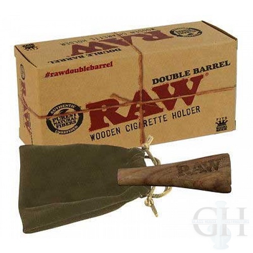 Raw Double Barrel Wooden Cigarette Holder- RAW48