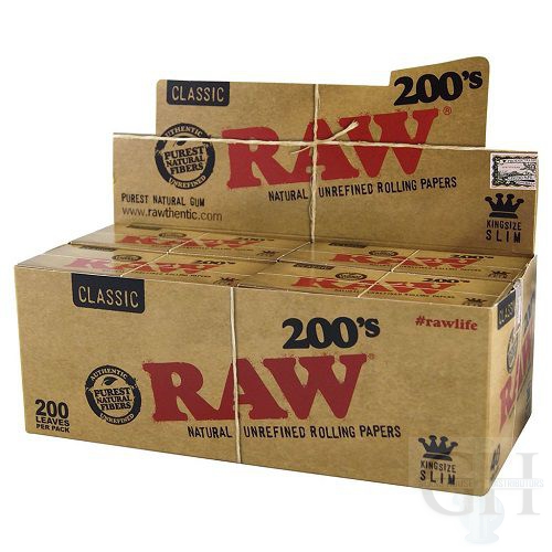 Raw 200's Classic King Size Slim Paper 40 Per Box-RAW24