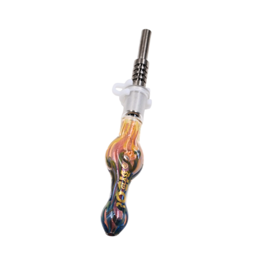 Glass Straw with 14mm Titanium Tips Rock Glass - GB15