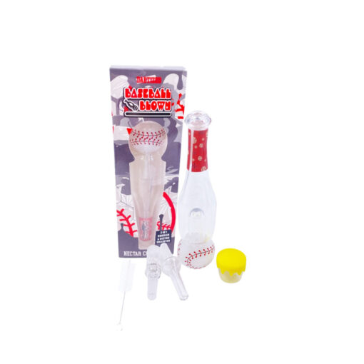 Baseball Blown 2in1 Bubbler & Nectar Collector- BAS002