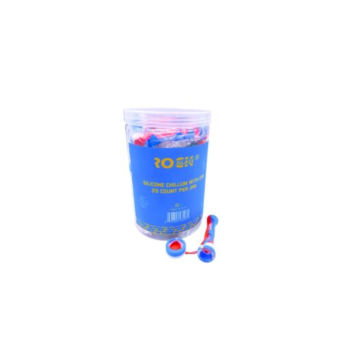 Rock Glass Silicone Chillum with Cap 25CT- RGSCJ