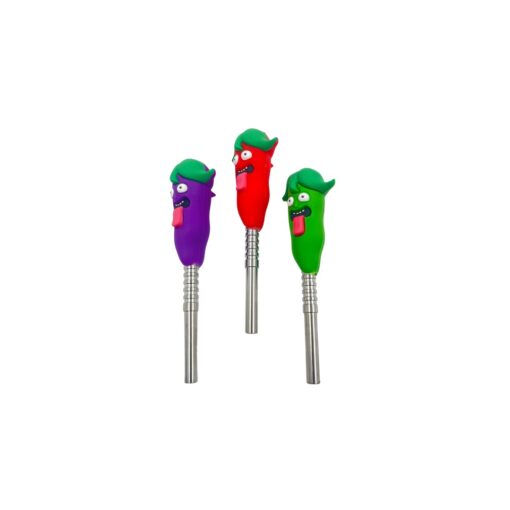 Silicone Chilli Straw with 10mm Titanium Tip- H340