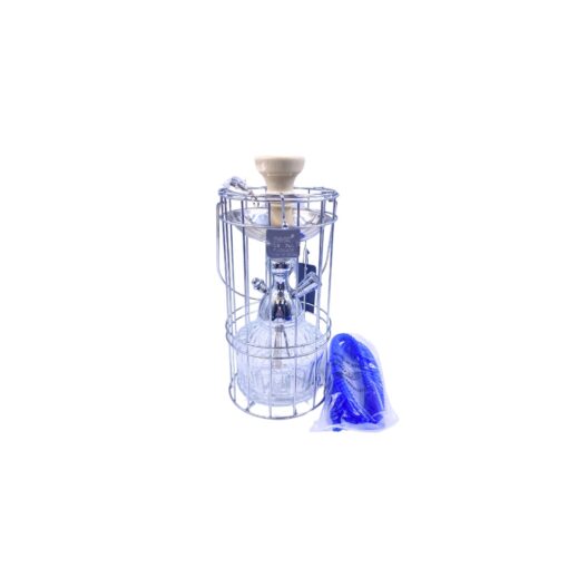 MYA QT Silver Cage Clear 1 Hose Hookah