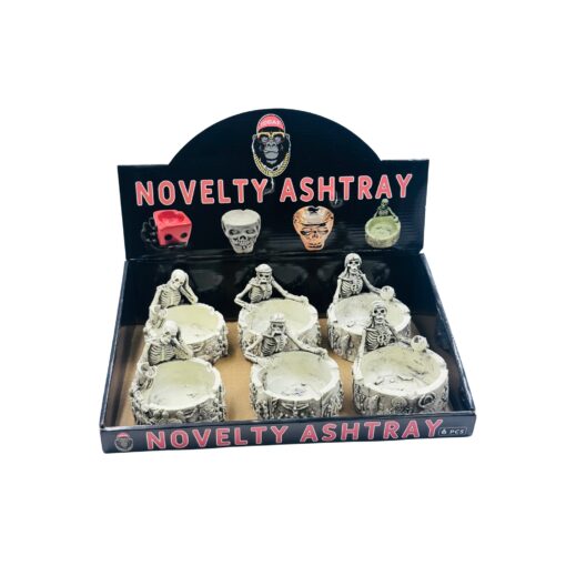 Skull Design Ash Tray 3 6ct - ASH78