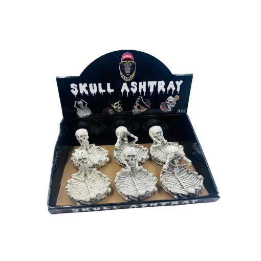 Skull Design Ash Tray 3 6ct - ASH79