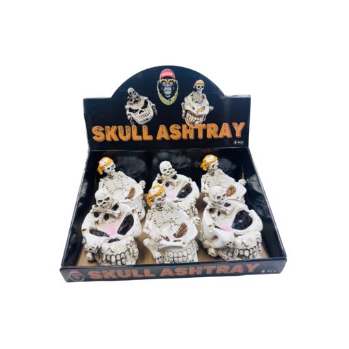 Skull Design Ash Tray 4 6ct - ASH901