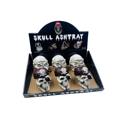 Skull Design Ash Tray 2 6ct - ASH911