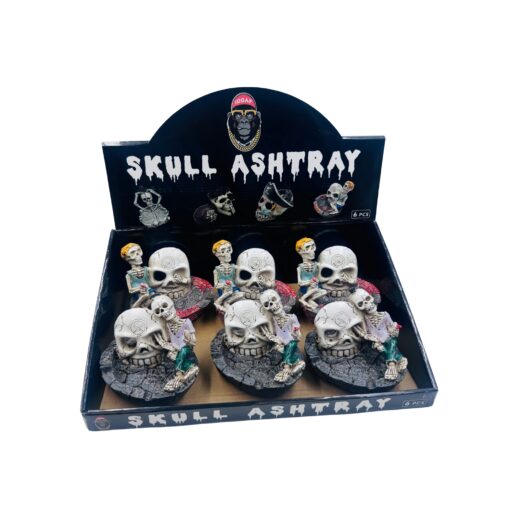 Skull Design Ash Tray 2 6ct - ASH921