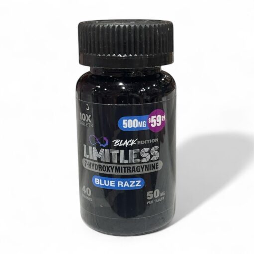 Limitless 7-Hydroxy Black Edition Total 500mg 10ct Tablets Jar