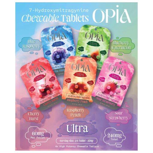 OPiA Ultra 7-Hydroxy 60mg Tablets 4ct/pk 10pk Display - Cherry Burst