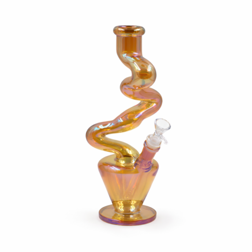 12" Double Zig-Zag Electro Plated Waterpipe - WPB1016E